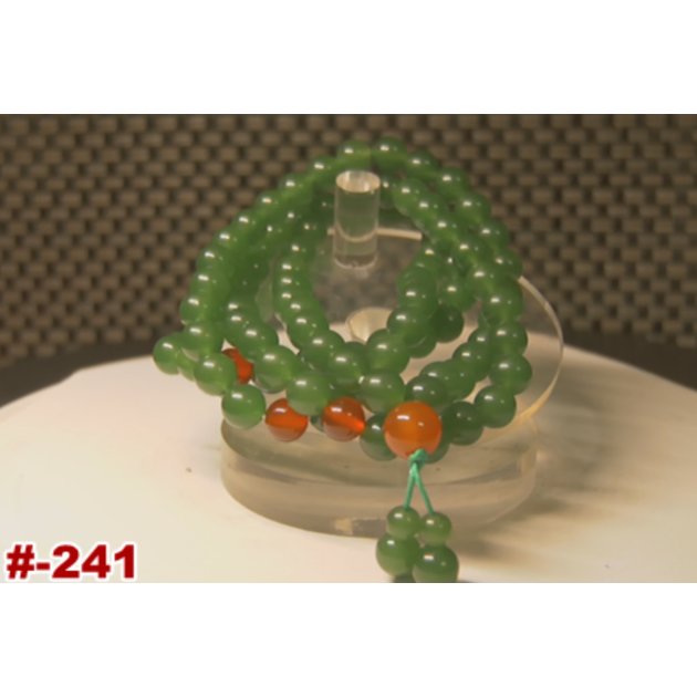 漁滿豐翡翠工藝品(#241)和田碧玉深绿108颗四圈手鍊項鍊珠直8.25mm佛珠手串顆顆圓潤飾品特價$899元付證!