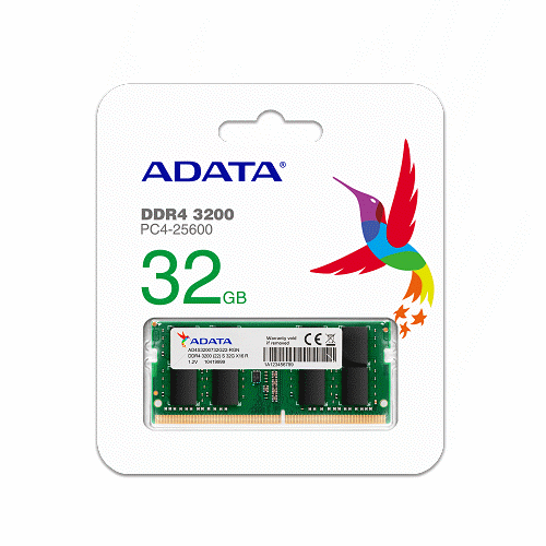 威剛 DDR4-3200 32GB*1 CL22 FOR NB(8代以上適用)