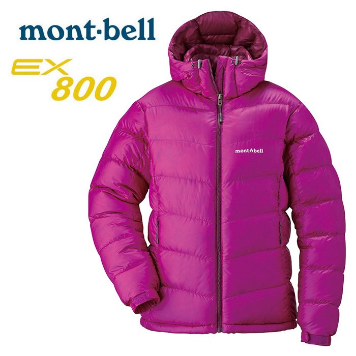 mont-bell 日本 連帽羽絨外套 立體隔間 高保暖度 女款 紫紅色 1101408