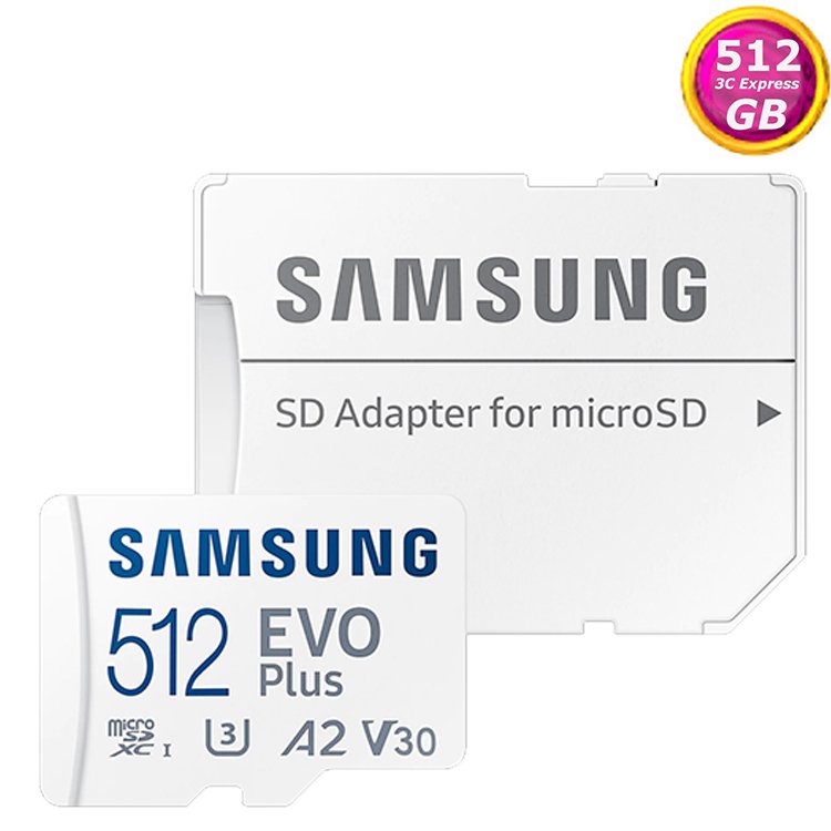 SAMSUNG 512G 512GB microSDXC evo plus U3 A2 microSD SD SDXC MB-MC512KA 三星 記憶卡