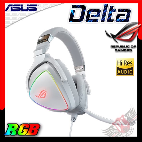 [ PC PARTY ] 華碩 ASUS ROG Delta White RGB 耳機 90YH02HW-B2UA00