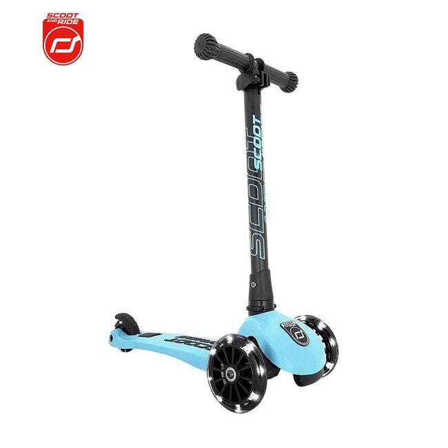 奧地利 Scoot &amp; Ride Cool Kick3 LED 炫輪滑板車/滑步車-藍莓