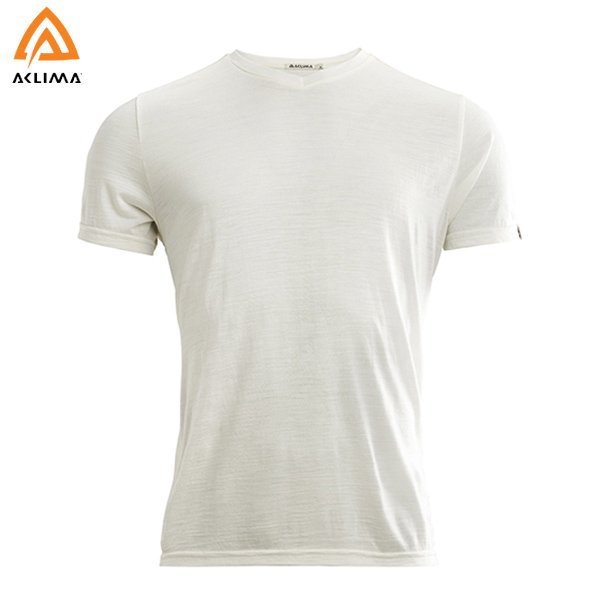 ACLIMA 挪威 LW T-SHIRT V-NECK M 歐洲製男款美麗諾羊毛衣 短袖T恤 103837 天使白