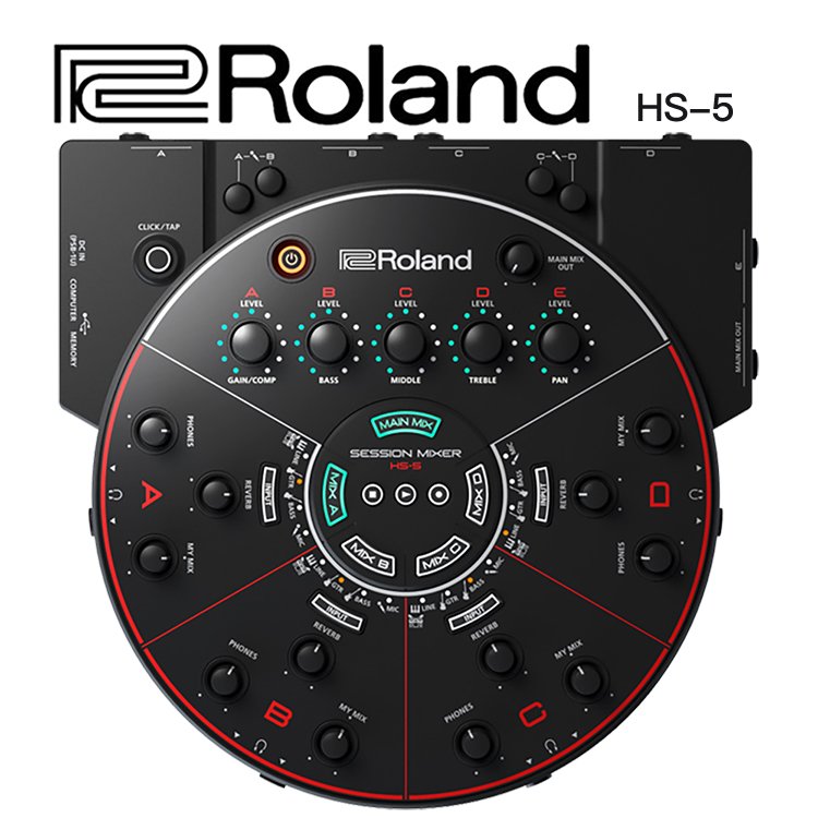 ROLAND Session Mixer HS-5 排練及錄音用/便攜式混音器/原廠公司貨