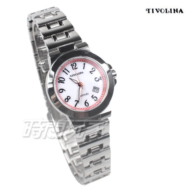 TIVOLINA 優雅來自於精緻 數字 女錶 防水錶 藍寶石水晶鏡面 粉橘色 LAW3773NP
