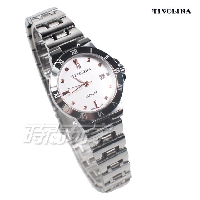 TIVOLINA 優雅來自於精緻 亮鑽 女錶 防水錶 藍寶石水晶鏡面 白色 LAW3774-W