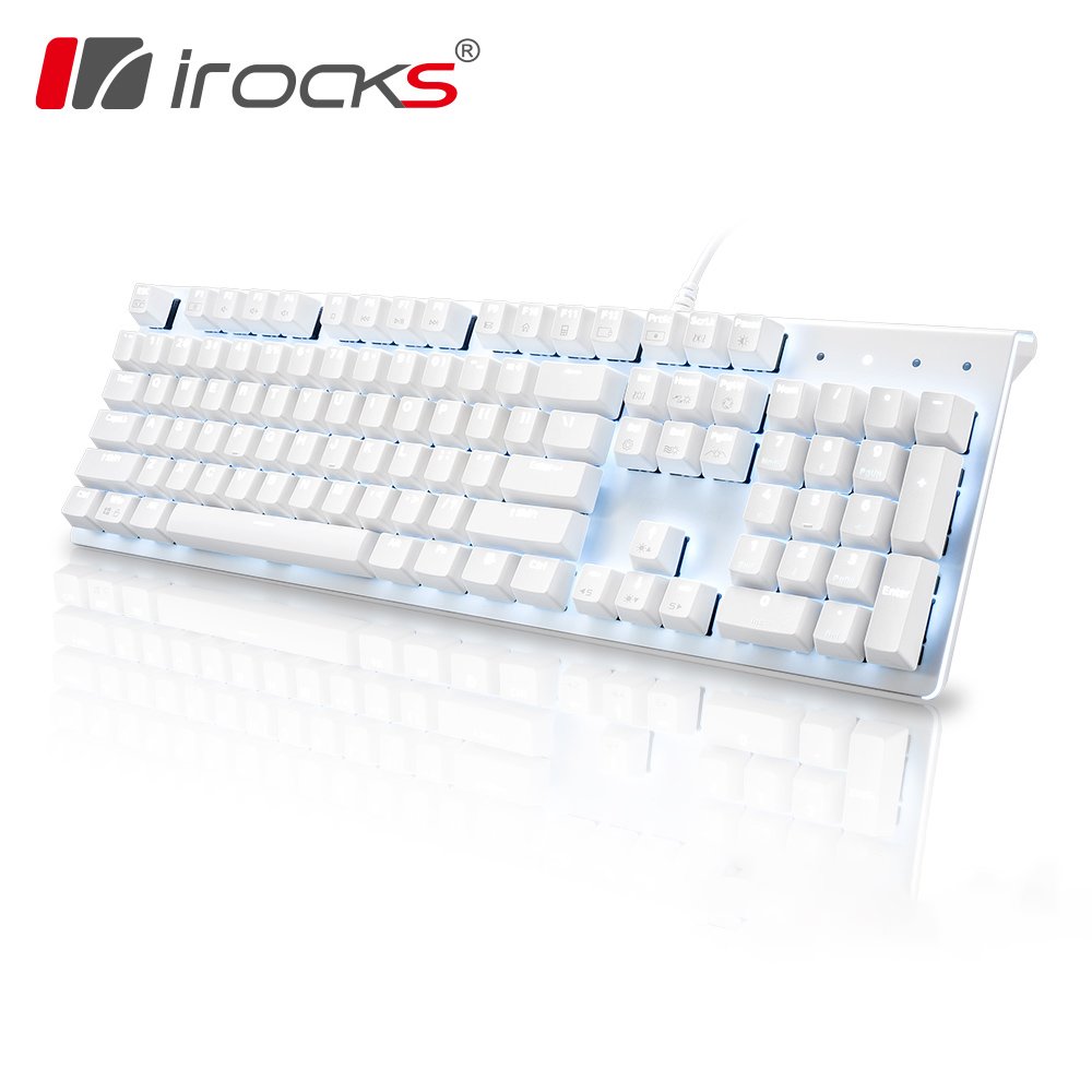 irocks K75M PBT 白色 單色背光 機械式鍵盤 (英文) Cherry軸