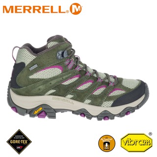 【MERRELL 美國 女 MOAB 3 MID GORE-TEX中統登山鞋《苔綠/莓紫》】ML035818/健行鞋