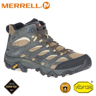 【MERRELL 美國 男 MOAB 3 MID GORE-TEX中筒登山鞋《鐵灰/袋棕》】ML036251/健走鞋/登山鞋