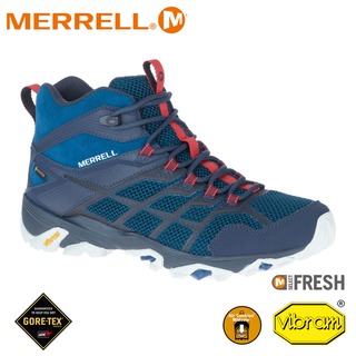 【MERRELL 美國 男 MOAB FST 2 MID GORE-TEX多功能健行鞋《藏藍/正紅》】ML599535/健走鞋