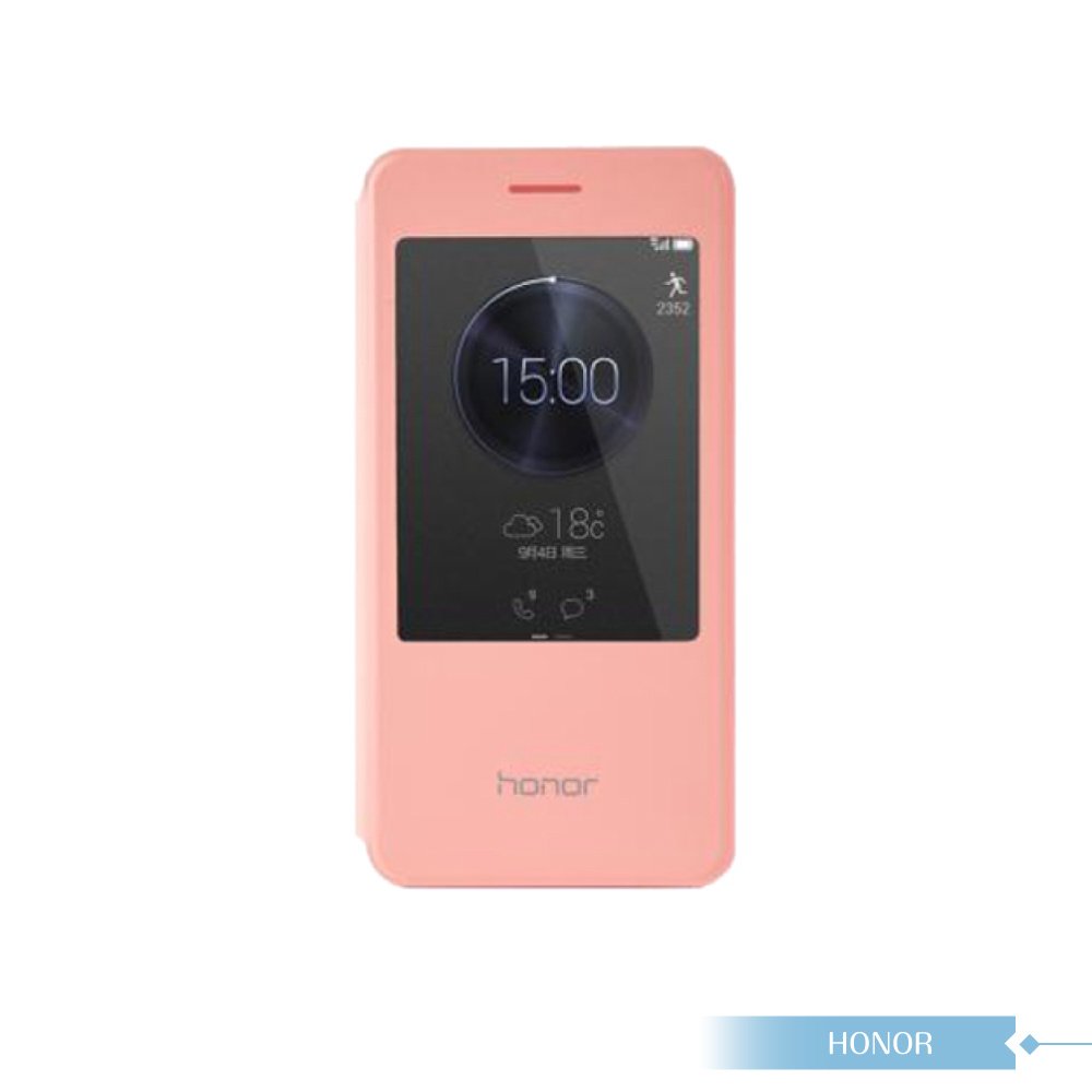 Huawei華為 原廠榮耀Honor 4X 專用 智能視窗感應保護套∕側掀∕透視翻蓋皮套 休眠∕喚醒－粉色