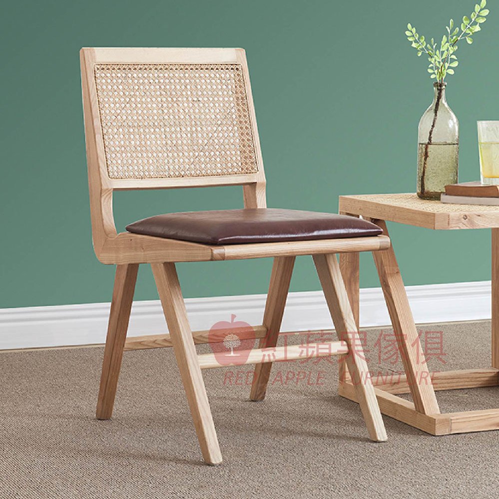 [紅蘋果傢俱] 實木家具 梣木系列 MTC826 藤編餐椅 實木餐椅 餐椅 軟坐餐椅 實木藤編餐椅