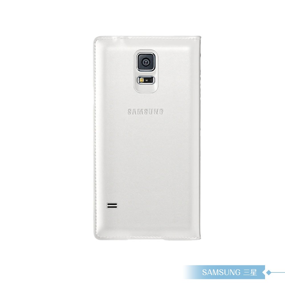 Samsung三星 原廠Galaxy S5 G900專用 皮革翻頁式皮套 可插卡 側翻書本式保護套【公司貨】贈保護貼 - 白色