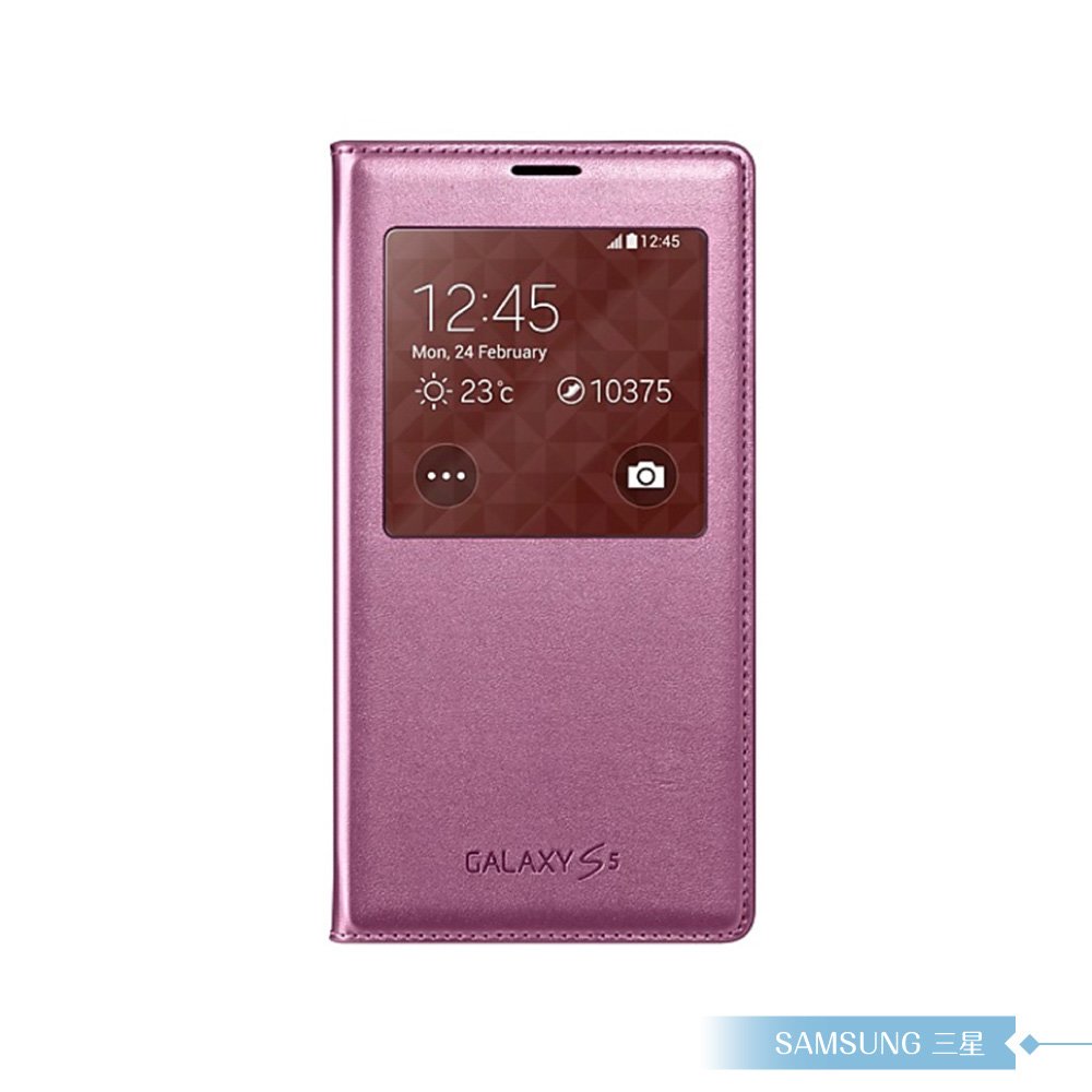 Samsung三星 原廠Galaxy S5 G900專用 視窗透視感應皮套 S View /智慧側掀保護套 - 粉色