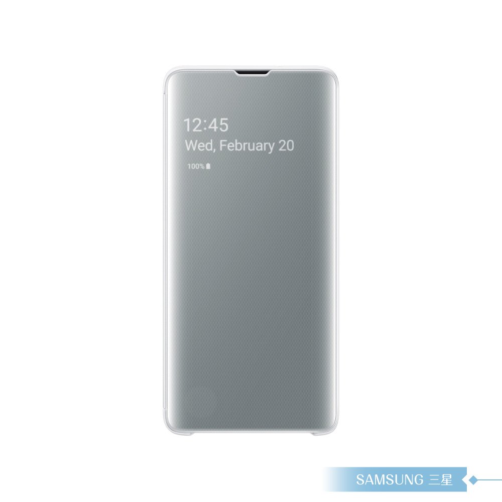 Samsung三星 原廠Galaxy S10 G973專用 全透視感應皮套 - 白色【公司貨】再送S10智能背蓋