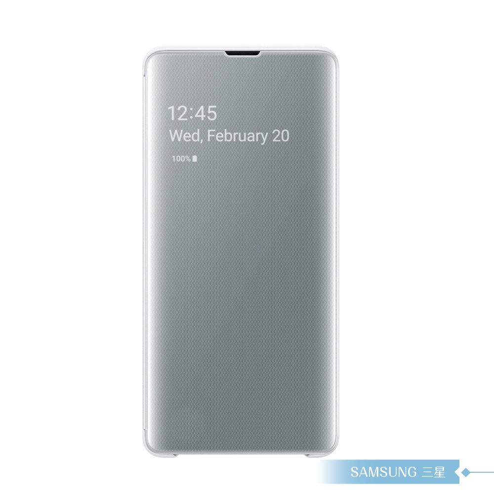 Samsung三星 原廠Galaxy S10+ G975專用全透視感應皮套【公司貨】Clear View - 白色