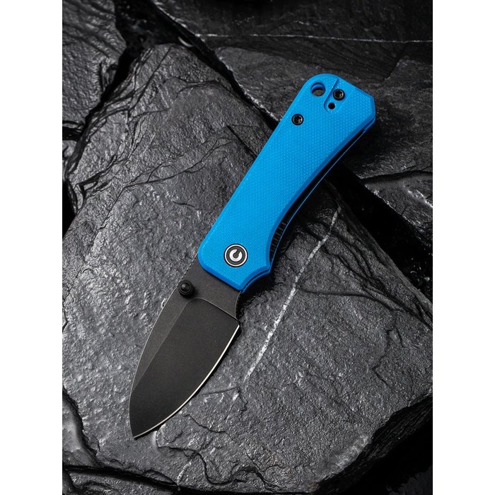 We Knife/Civivi Baby Banter藍G10柄黑石洗刃折刀 -WEKNIFE C19068S-3