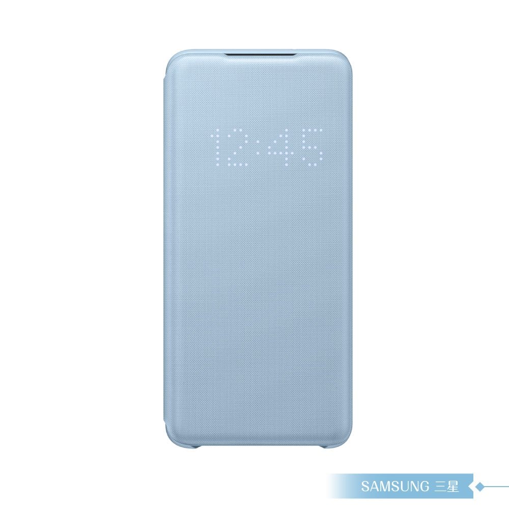 Samsung三星 原廠Galaxy S20 G981 LED皮革翻頁式皮套【公司貨】- 藍色