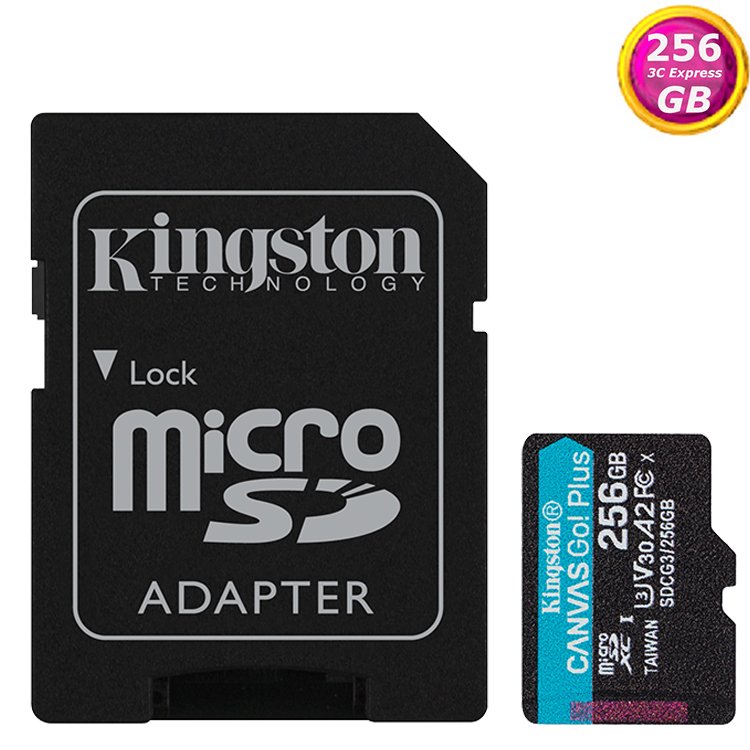 KINGSTON 256G 256GB microSDXC Canvas Go Plus 170MB/s SDCG3/256GB SD U3 A2 V30 金士頓 記憶卡