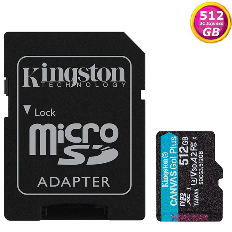KINGSTON 512G 512GB microSDXC Canvas Go Plus 170MB/s SDCG3/512GB SD U3 A2 V30 金士頓 記憶卡