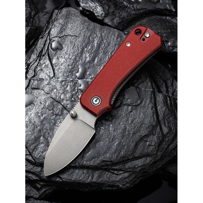 We Knife/Civivi Baby Banter紅G10柄石洗刃折刀 -WEKNIFE C19068S-6