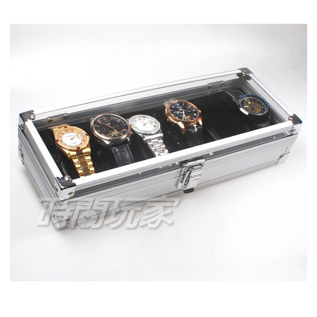 手錶展示盒 收藏盒 展示盒 首飾盒 收納盒 整裡盒 透明上蓋 防塵耐髒 防水可擦 鋁合金 B2021