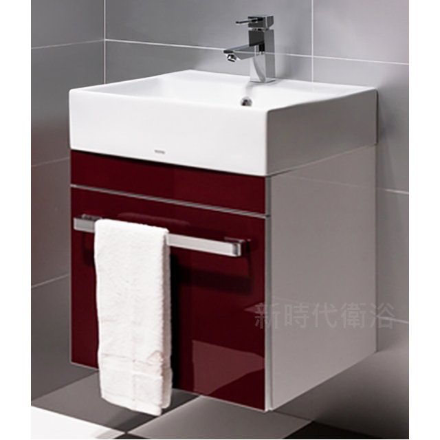 [新時代衛浴] TOTO-L710CGUR臉盆50cm專配浴櫃，白/黑/紅/綠四色門片，台制浴櫃KLS710HR