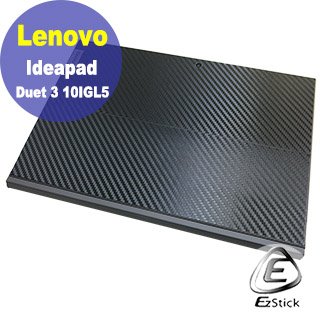 【Ezstick】Lenovo IdeaPad Duet 3 10IGL5 黑色卡夢膜機身貼 DIY包膜