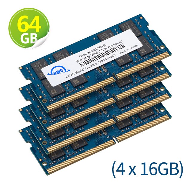 64GB (16GB x4) OWC Memory 2666MHZ DDR4 SO-DIMM PC4-21300 iMac 升級解決方案