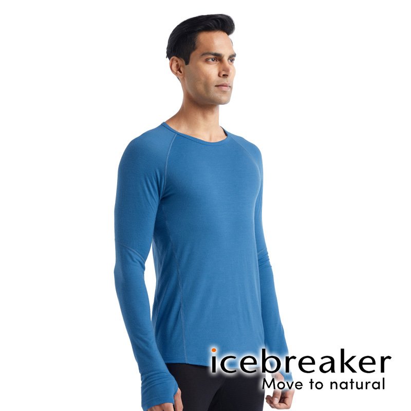 【icebreaker】ZONE 男網眼羊毛圓領長袖 上衣 BF150『蔚藍』戶外 運動 柔軟 舒適 羊毛 吸濕 排汗 抑味 控溫 104347