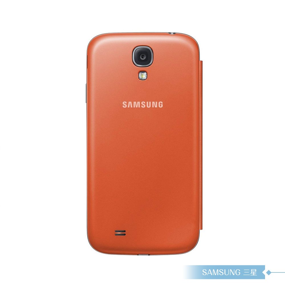 Samsung三星 原廠Galaxy S4 i9500專用 視窗透視感應皮套 S View 智慧側掀保護套 - 橘色