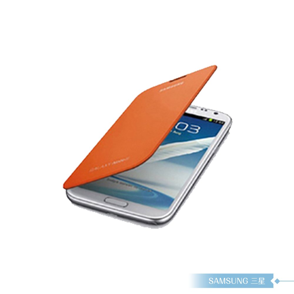 Samsung三星 原廠Galaxy Note2 N7100專用 側翻式皮套 /翻蓋書本式保護套 - 橘色