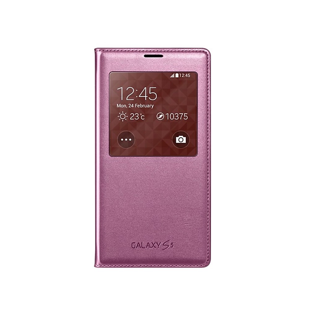 SAMSUNG 三星 S5 S-View 原廠 皮套 保護套-粉色