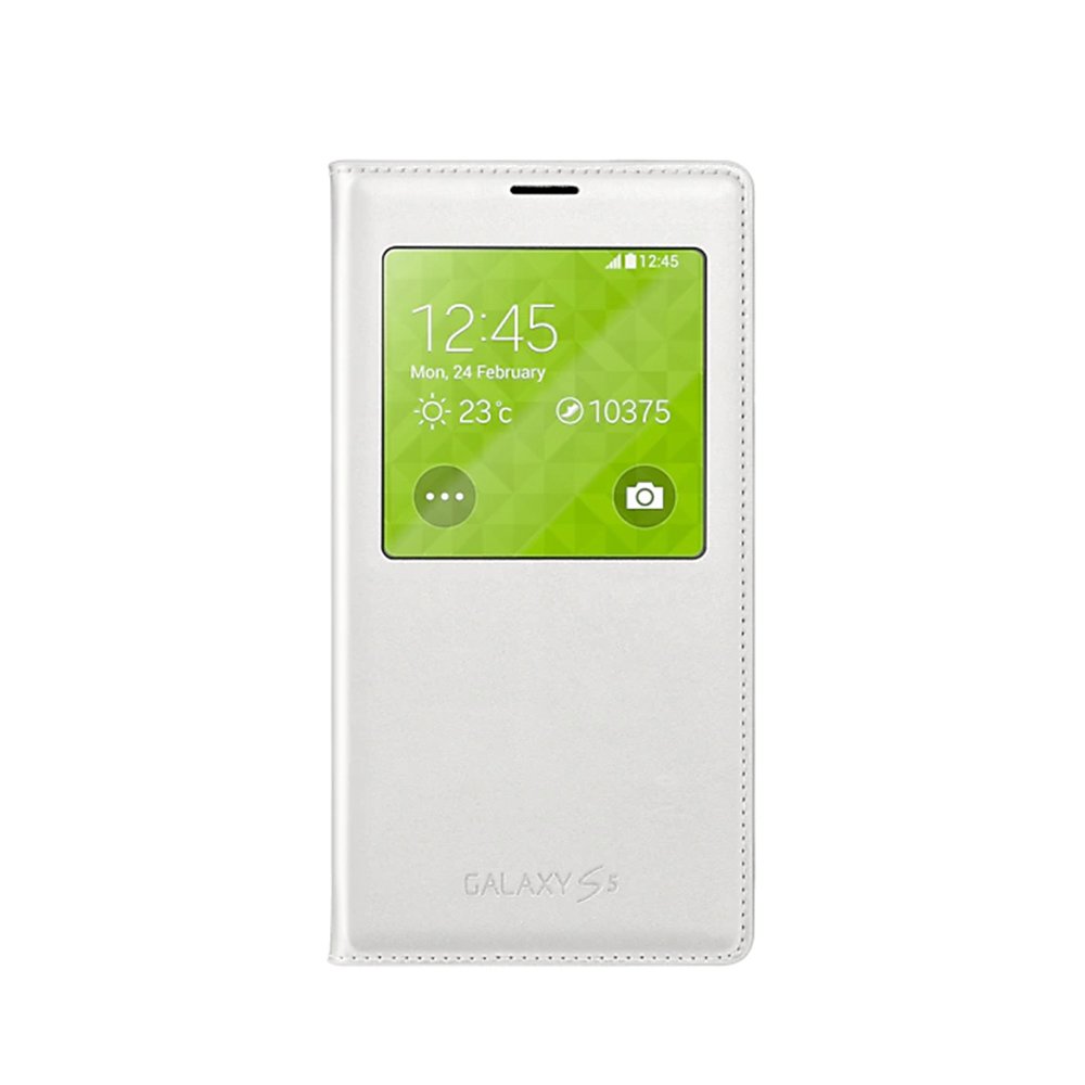 SAMSUNG 三星 S5 S-View 原廠 皮套 保護套-白色