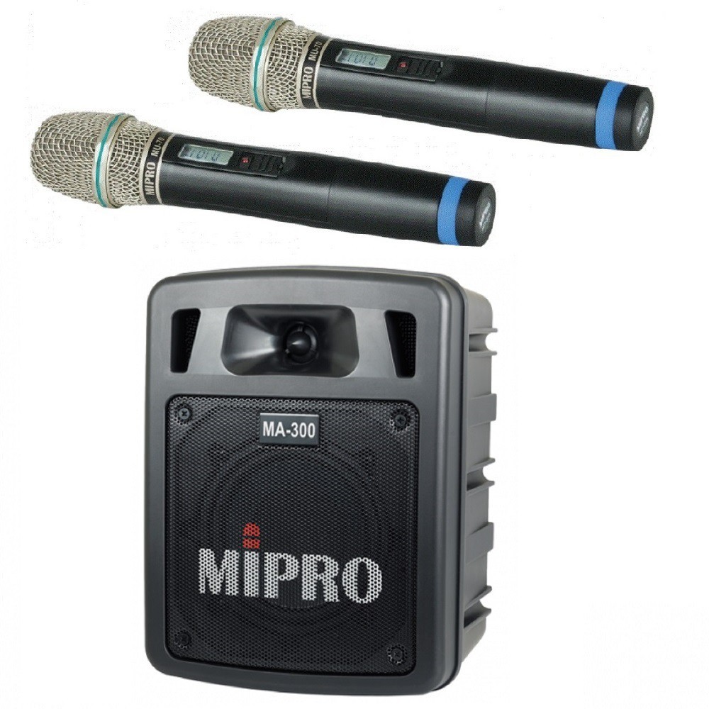 MIPRO最新二代擴音器MA-300D藍芽版可使用有線,無線麥克風代替MA-303Db/MA303DB