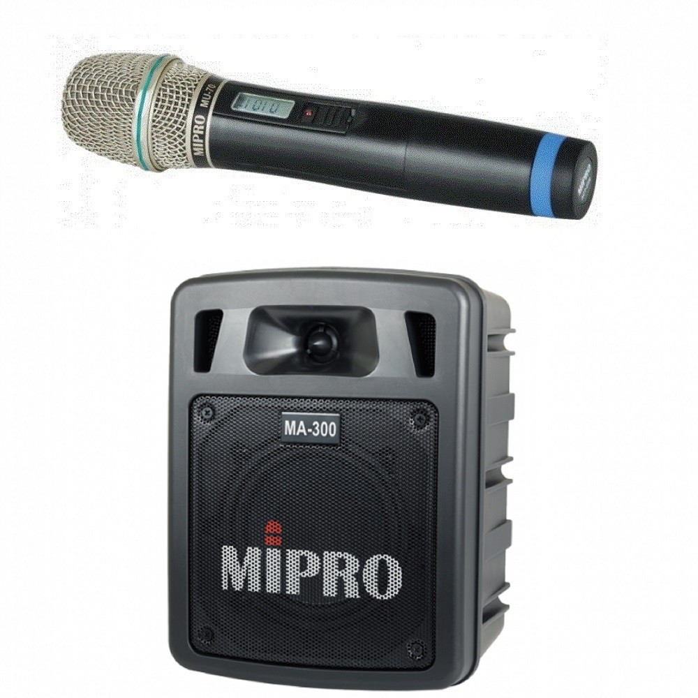 MIPRO最新二代擴音器MA-300藍芽版可使用有線,無線麥克風代替MA-303sb/MA303SB