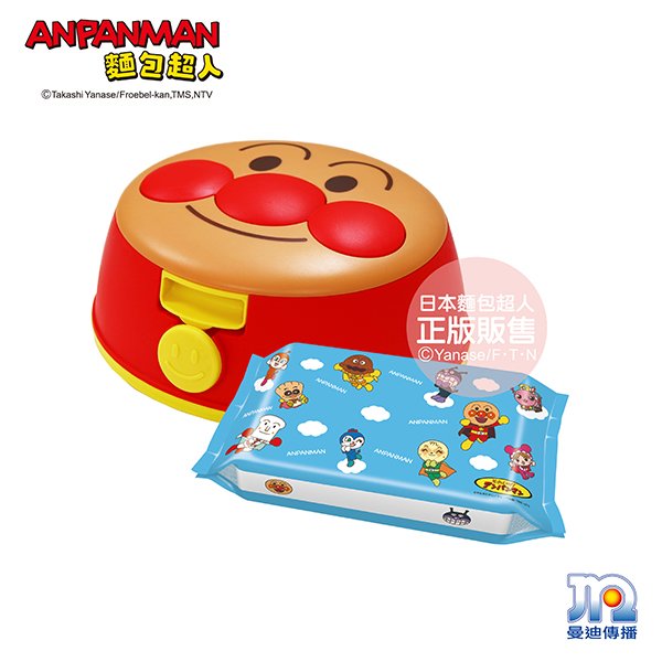 麵包超人 造型盒裝濕巾組 內含濕紙巾 60 抽 1 包 大臉造型面紙盒 日本製 anpanman