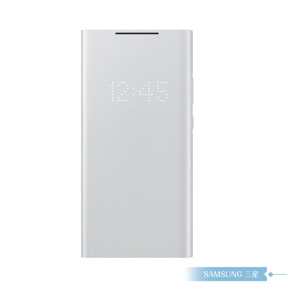 Samsung三星 原廠Galaxy Note20 Ultra N985專用 LED皮革翻頁式皮套【公司貨】- 銀色