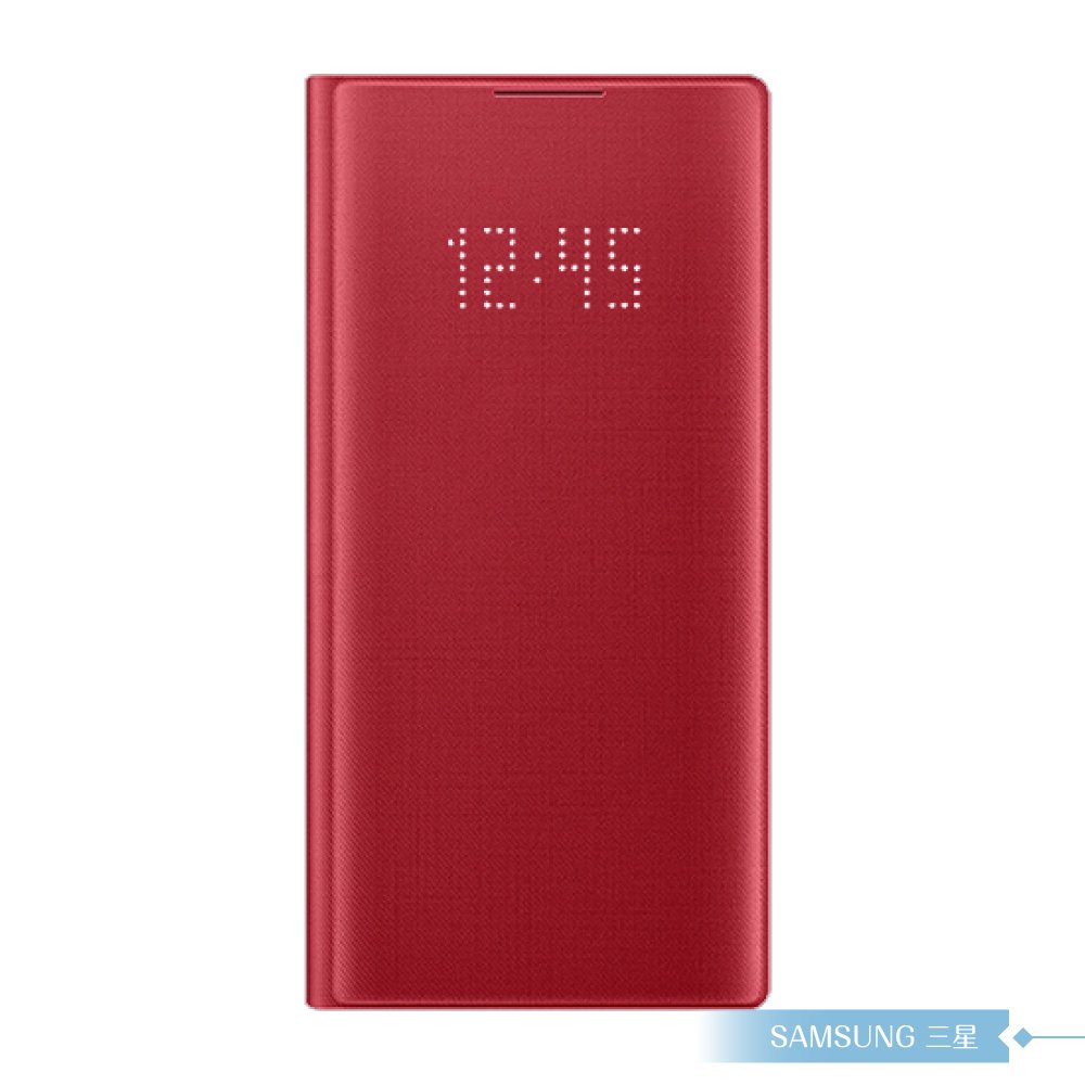 Samsung三星 原廠Galaxy Note10 N970專用 LED皮革翻頁式皮套【公司貨】- 紅色