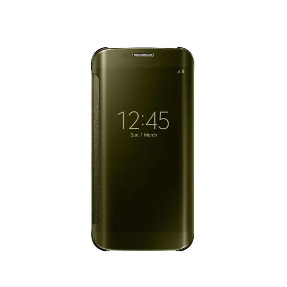 Samsung Galaxy S6 edge Clear View 原廠感應皮套-金色(贈防爆保護貼)