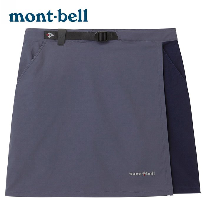 【Mont-bell 日本】STRETCH OD WRAP SHORTS 褲裙/短褲 女 灰藍/藍紫 (1105583)