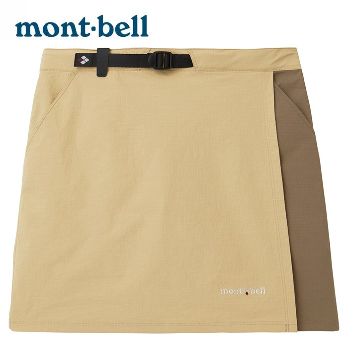 【Mont-bell 日本】STRETCH OD WRAP SHORTS 褲裙/短褲 女 淺卡其/褐 (1105583)