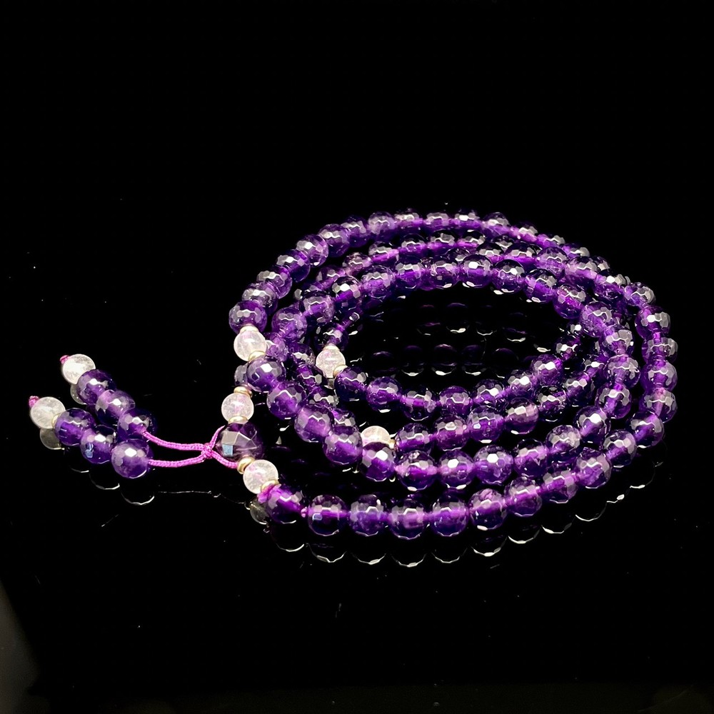 珠串系列【108顆紫水晶珠串】天然 紫水晶 粉水晶 念珠 珠串 寶石 水晶