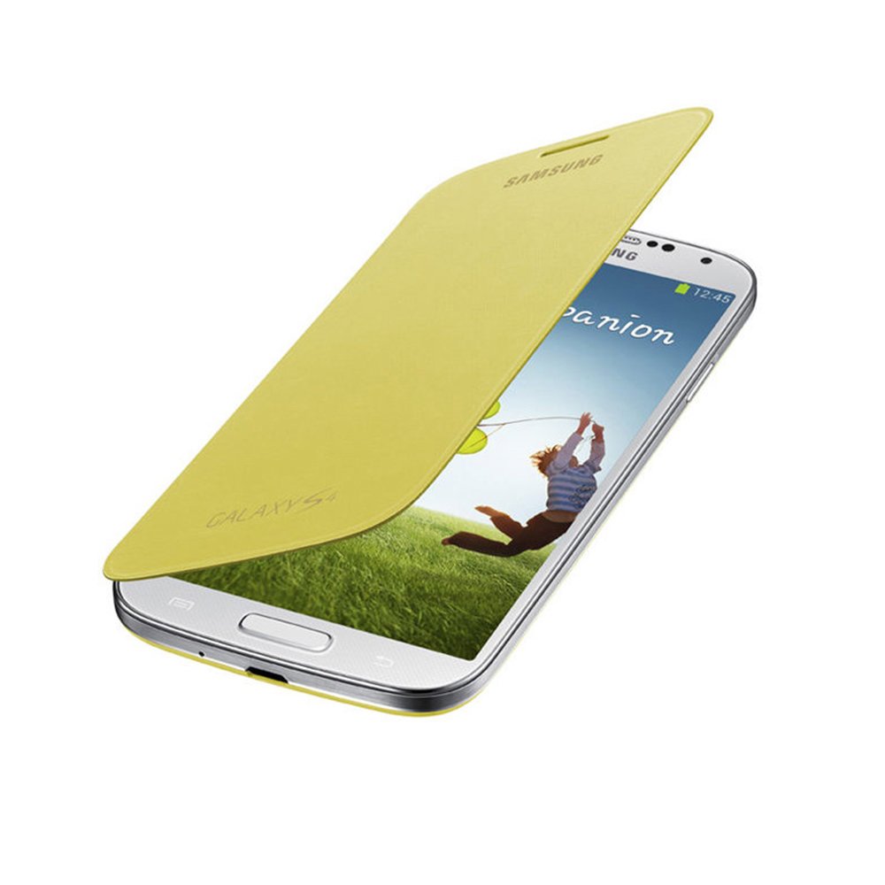 Samsung GALAXY S4 I9500原廠側翻式皮套-黃色
