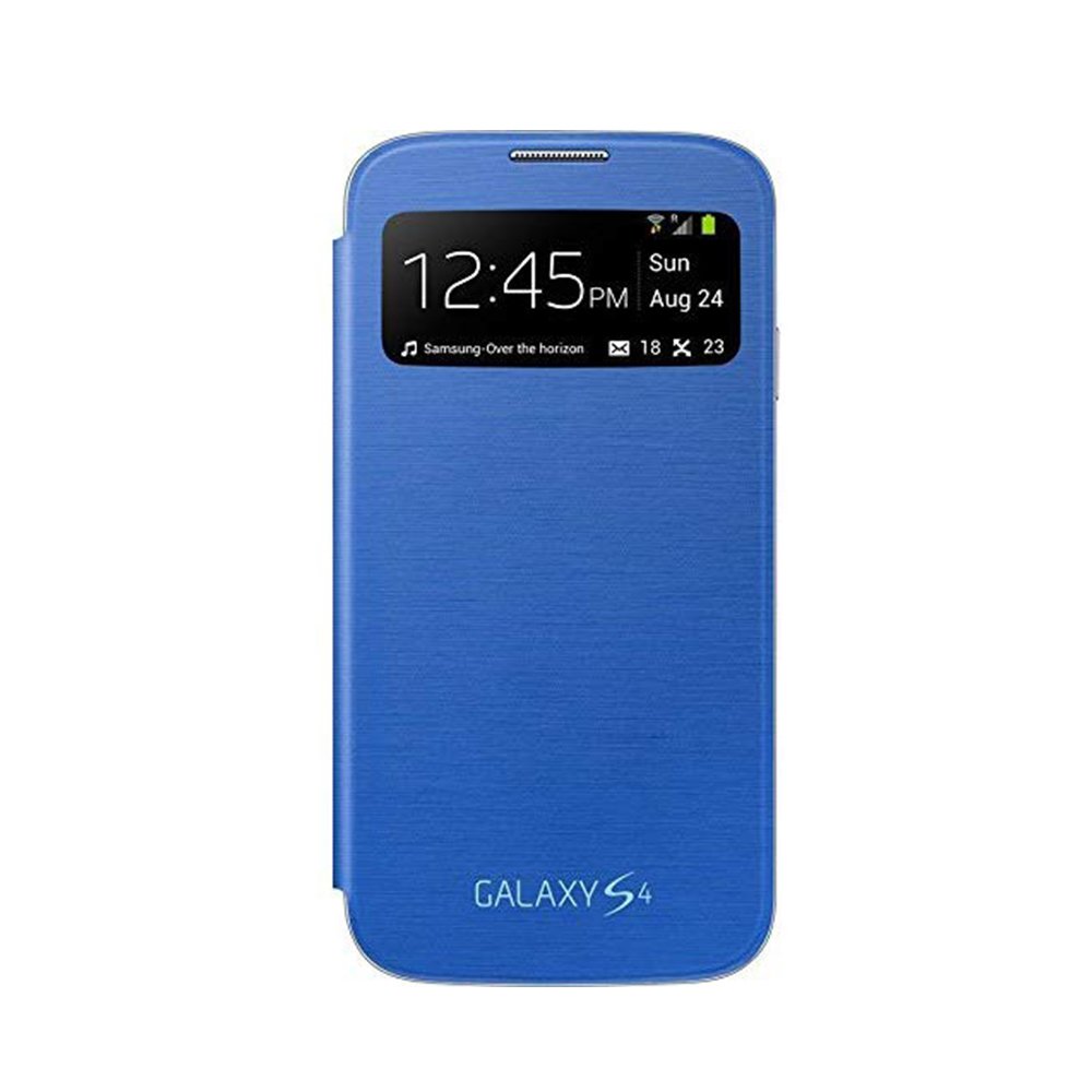 SAMSUNG GALAXY S4 S VIEW 原廠透視感應皮套-藍色(盒裝)