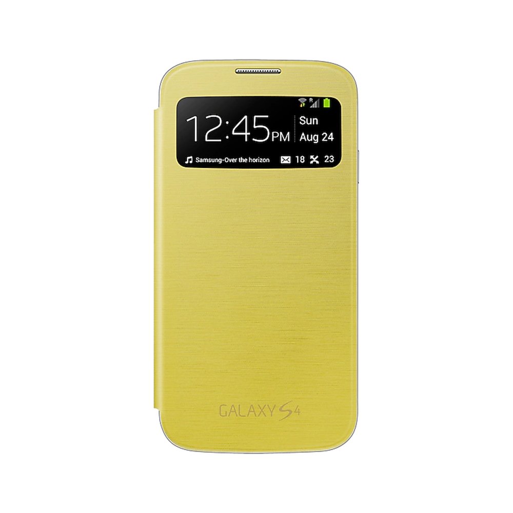 SAMSUNG GALAXY S4 S VIEW 原廠透視感應皮套-黃色(盒裝)