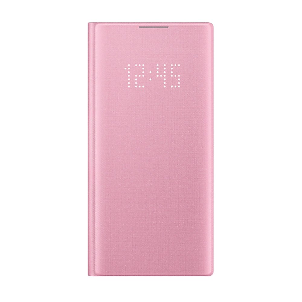 SAMSUNG GALAXY Note10 LED 原廠皮革翻頁式皮套-粉色(公司貨-盒裝)