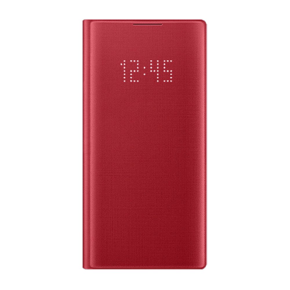 SAMSUNG GALAXY Note10 LED 原廠皮革翻頁式皮套-紅色(公司貨-盒裝)