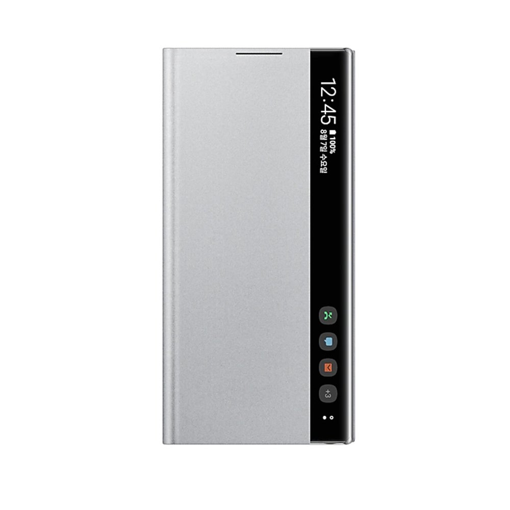 SAMSUNG GALAXY Note10 Clear View 原廠全透視感應皮套-銀色(公司貨-盒裝)