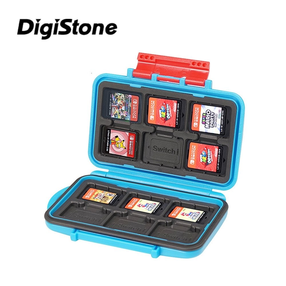 DigiStone 任天堂 Switch NS 遊戲卡收納盒 12片裝 防水/防震/靜電/防潮 加強型*1【四邊防水壓條加密型】